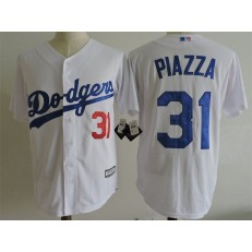 MLB Los Angeles Dodgers 31 Mike Piazza Retired White Collection Player Men Jersey