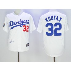 MLB Los Angeles Dodgers 32 Sandy Koufax 1958 Hall of Fame White Throwback Men Jersey