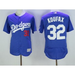 MLB Los Angeles Dodgers 32 Sandy Koufax Blue 2016 Flexbase Majestic Baseball Men Jersey