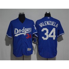 MLB Los Angeles Dodgers 34 Fernando Valenzuela Blue 2016 Flexbase Majestic Baseball Men Jersey