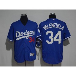 MLB Los Angeles Dodgers 34 Fernando Valenzuela Blue 2016 Flexbase Majestic Baseball Men Jersey