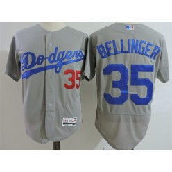MLB Los Angeles Dodgers 35 Cody Bellinger Gray Road 2016 Flexbase Majestic Baseball Men Jersey
