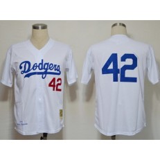 MLB Los Angeles Dodgers 42 Jackie Robinson 1955 White Throwback Men Jersey