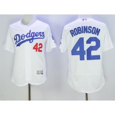 MLB Los Angeles Dodgers 42 Jackie Robinson White 2016 Flexbase Majestic Baseball Men Jersey