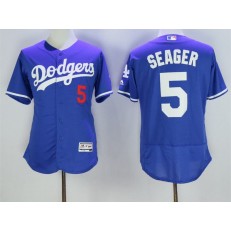 MLB Los Angeles Dodgers 5 Corey Seager Blue 2016 Flexbase Majestic Baseball Men Jersey