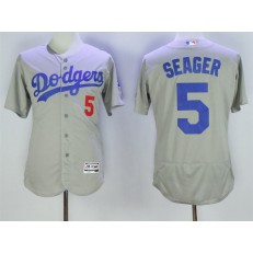 MLB Los Angeles Dodgers 5 Corey Seager Gray 2016 Flexbase Majestic Baseball Men Jersey