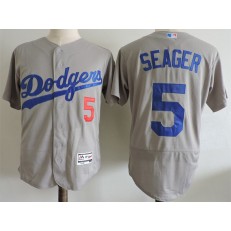 MLB Los Angeles Dodgers 5 Corey Seager Gray Road 2016 Flexbase Majestic Baseball Men Jersey