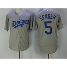 MLB Los Angeles Dodgers 5 Corey Seager Grey Home Stitched Majestic Cool Base Men Jersey