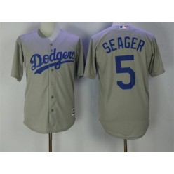 MLB Los Angeles Dodgers 5 Corey Seager Grey Home Stitched Majestic Cool Base Men Jersey