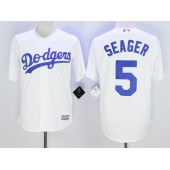 MLB Los Angeles Dodgers 5 Corey Seager White New Cool Base Stitched Men Jersey