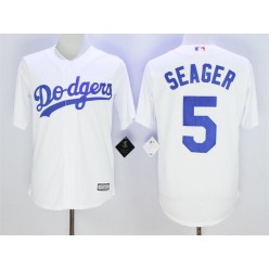 MLB Los Angeles Dodgers 5 Corey Seager White New Cool Base Stitched Men Jersey