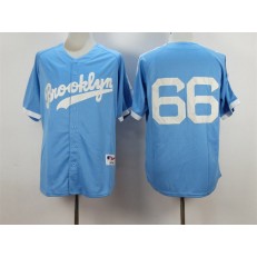MLB Los Angeles Dodgers 66 Yasiel Puig Brooklyn Blue Majestic Men Jersey