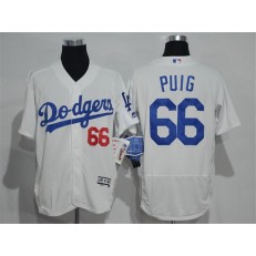 MLB Los Angeles Dodgers 66 Yasiel Puig White Home 2016 Flexbase Majestic Baseball Men Jersey
