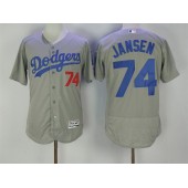 MLB Los Angeles Dodgers 74 Kenley Jansen Gray 2016 Flexbase Majestic Baseball Men Jersey
