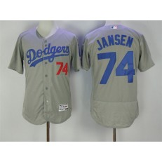 MLB Los Angeles Dodgers 74 Kenley Jansen Gray 2016 Flexbase Majestic Baseball Men Jersey