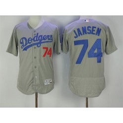 MLB Los Angeles Dodgers 74 Kenley Jansen Gray 2016 Flexbase Majestic Baseball Men Jersey