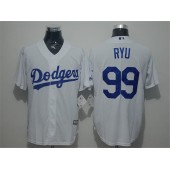 MLB Los Angeles Dodgers 99 Hyun-Jin Ryu White Cool Base Stitched Men Jersey