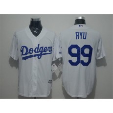 MLB Los Angeles Dodgers 99 Hyun-Jin Ryu White Cool Base Stitched Men Jersey