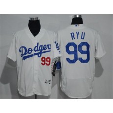 MLB Los Angeles Dodgers 99 Hyun-Jin Ryu White Home 2016 Flexbase Majestic Baseball Men Jersey