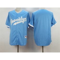 MLB Los Angeles Dodgers Blank Brooklyn Blue Majestic Men Jersey