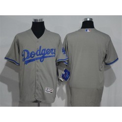 MLB Los Angeles Dodgers Blank Gray 2016 Flexbase Majestic Baseball Men Jersey