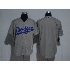MLB Los Angeles Dodgers Blank Gray Road Stitched Majestic Cool Base Men Jersey