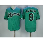 MLB Florida Marlins 8 Andre Dawson Mesh BP Teal Green Throwback Men Jersey