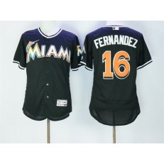 MLB Miami Marlins 16 Jose Fernandez Black Flexbase 2016 Player Baseball Men Jersey