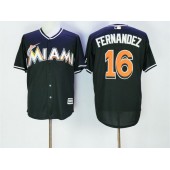 MLB Miami Marlins 16 Jose Fernandez Black Stitched Majestic Cool Base Men Jersey
