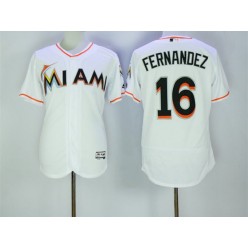 MLB Miami Marlins 16 Jose Fernandez White Flexbase 2017 Player Baseball Men Jersey