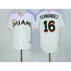 MLB Miami Marlins 16 Jose Fernandez White Home Stitched Majestic Cool Base Men Jersey