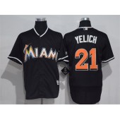 MLB Miami Marlins 21 Christian Yelich Black Road Stitched Majestic Cool Base Men Jersey