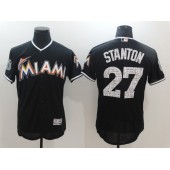 MLB Miami Marlins 27 Giancarlo Stanton Majestic Black 2017 Spring Training Flex Base Player Men Jersey