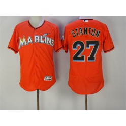 MLB Miami Marlins 27 Giancarlo Stanton Orange 2016 Flexbase Majestic Baseball Men Jersey