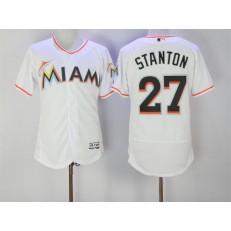 MLB Miami Marlins 27 Giancarlo Stanton White Flexbase 2017 Player Baseball Men Jersey