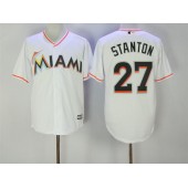 MLB Miami Marlins 27 Giancarlo Stanton White Home Stitched Majestic Cool Base Men Jersey