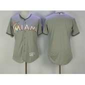 MLB Miami Marlins Blank Gray Flexbase 2016 Player Baseball Men Jersey