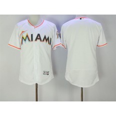 MLB Miami Marlins Blank White Flexbase 2017 Player Baseball Men Jersey