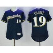 MLB Milwaukee Brewers 19 Robin Yount Navy Blue 2016 Flexbase Majestic Baseball Men Jersey