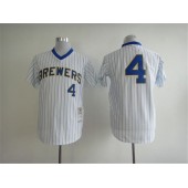 MLB Milwaukee Brewers 4 Paul Molitor 1982 White Throwback Men Jersey