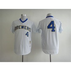 MLB Milwaukee Brewers 4 Paul Molitor 1982 White Throwback Men Jersey