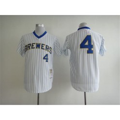 MLB Milwaukee Brewers 4 Paul Molitor 1982 White Throwback Men Jersey