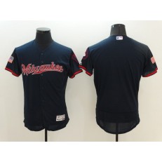 MLB Milwaukee Brewers Blank Navy Blue Fashion Stars & Stripes 2016 Flexbase Independence Day Men Jersey