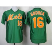 MLB New York Mets 16 Dwight Gooden 1985 Green Throwback Men Jersey