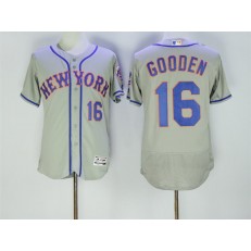 MLB New York Mets 16 Dwight Gooden Retired Gray 2016 Flexbase Majestic Baseball Men Jersey