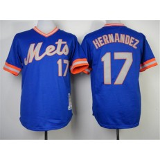 MLB New York Mets 17 Keith Hernandez 1983 Blue Throwback Men Jersey