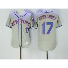 MLB New York Mets 17 Keith Hernandez Retired Gray 2016 Flexbase Majestic Baseball Men Jersey