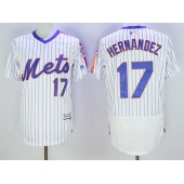 MLB New York Mets 17 Keith Hernandez Retired White Pullover 2016 Flexbase Majestic Baseball Men Jersey
