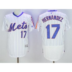 MLB New York Mets 17 Keith Hernandez Retired White Pullover 2016 Flexbase Majestic Baseball Men Jersey