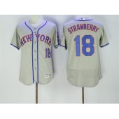 MLB New York Mets 18 Darryl Strawberry Retired Gray 2016 Flexbase Majestic Baseball Men Jersey